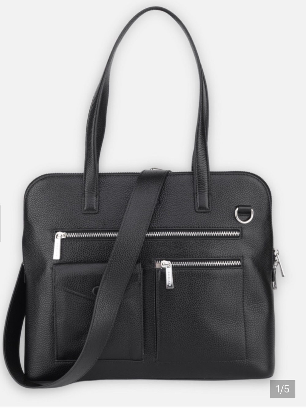 Danier Black Leather Tote with Crossbody Strap